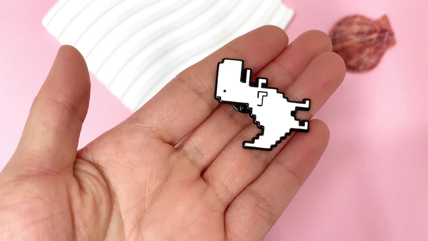 Chrome Dino Enamel Pin